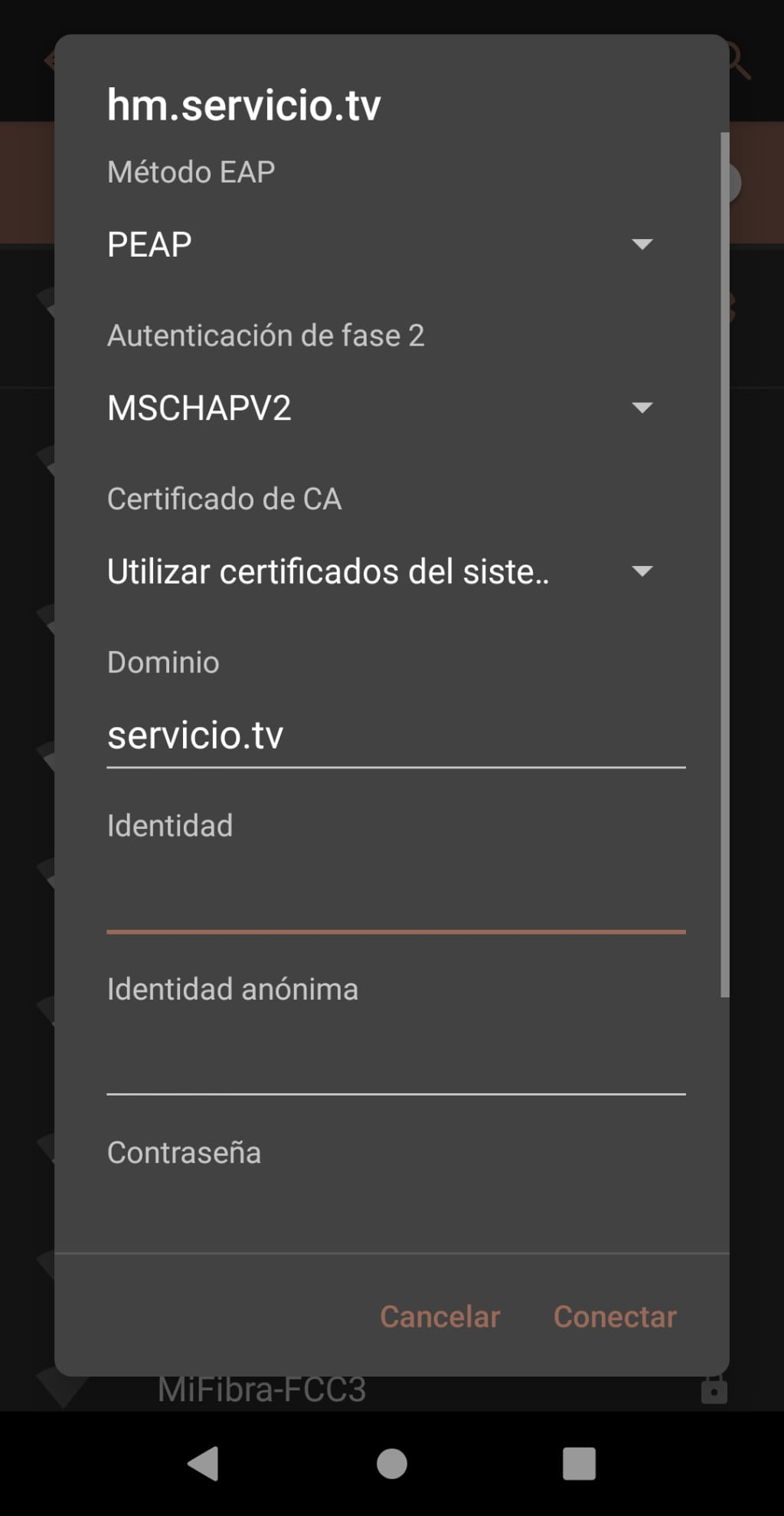Captura de pantalla android