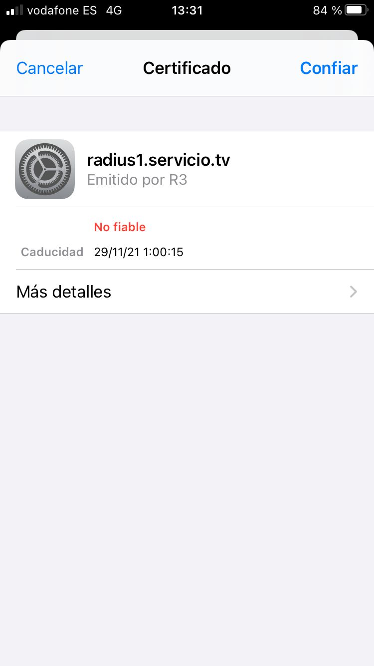 Captura de pantalla ios
